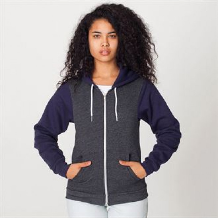 American Apparel Two tone flex fleece zip hoodie (F497)