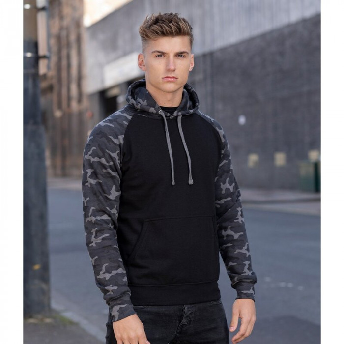 Soft Cotton Contrast Double Fabric Baseball Hoodie